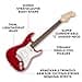 Squier by Fender Debut Collection Stratocaster Electric Guitar, Laurel Fingerboard, White Pickguard, Dakota Red - 2