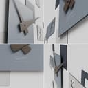 Giallobus - Reloj Geotime - Stone - Madera de MDF - Geotime - 06S_Hurricane - Reloj de Pared Moderno - Números Adhesivos 3D - Construcción Modular - 5