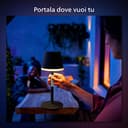 PHILIPS Hue White and Color Ambiance Lampada da Tavolo Hue Go Portable con Luci Smart Bianche e Colorate, Dimmerabile, Lampada da Tavolo Design per Interni ed Esterni, IP54, 6,2W, Nero - 2
