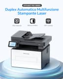 PANTUM BM4309ADW Stampante Laser Multifunzione, Stampa/Scansione Fronte e Retro Automatica in Bianco e Nero, ADF, 30ppm, USB，WIFI, Display Touchscreen da 3.5 Inch, Inbox Toner 1000 Pagine - 2