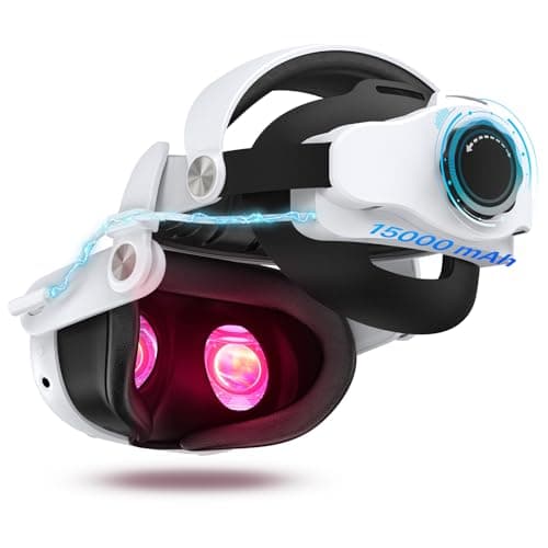 Adicop Correa Elite Compatible con Quest 3S/Quest 3, 15000 mAh Batería para un Tiempo de Reproducción 2-4 Horas, Diadema Ajustable de Carga Rápida, Soporte y Equilibrio Mejorados en VR