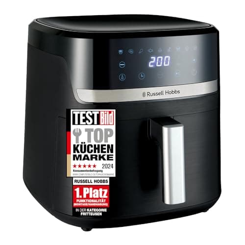 Russell Hobbs Heißluftfritteuse XXL 8,3L Rapid AirFryer [kompaktes Gehäuse, sehr leise, Pizza Ø 26cm] SatisFry (9 Programme, spülmaschinenfest, Fritteuse ohne Öl, TouchScreen,Grillen,Backen) 27632-56