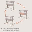 lionelo Aurora 3in1 Culla Co-sleeping e Lettino da viaggio per neonato bambini fino 9kg Regolabile in altezza e Inclinazione Parete aperta rete traspirata Materasso innovativo Zanzariera - 2