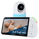 Babysense - Vigilabebés Full HD con pantalla dividida y 1 cámara, luz nocturna en 6 colores, máquina de sonido y luz, batería de 20 horas, conexión a prueba de escuchas sin wifi - 1