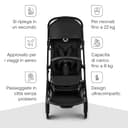 Bugaboo Butterfly 2 Passeggino Leggero da Viaggio Dimensioni Cabina, Portatile, Piegabile con Una Mano, con Seduta Reclinabile, Cestino Portaoggetti e Tracolla - da 6 Mesi a 4 Anni - Heritage Black - 3
