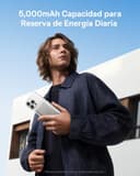 Baseus Picogo AM41 Power Bank, Ultra Slim 5000mAh Magsafe Powerbank, PD 20W de Carga Rápida, Portátil, Mini Bateria Externa Magnética con Cable USB C para iPhone 17/16/15/14/13/12, Titanio - 6