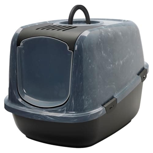 Savic Caja para Gatos Nestor Jumbo Mármol Gris/Negro