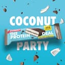 Enervit, The Protein Deal Coconut Party, Barrette Proteiche, Gusto Cocco e Cioccolato Fondente, 20g di Proteine, 0,2g di Zuccheri, Snack Goloso, Senza Glutine, 12 Barrette da 55g - 2