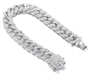 HALUKAKAH Diamante Catena Cubana per Donna Ragazza,13.5MM Oro Bianco Platino Braccialetto 18cm,Pieno Cz Diamante Punte Set,con Confezione Regalo Gratuita - 5