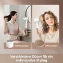 DREAME Hair Glory Combo Haartrockner,Trocknet schnell,110.000 Umdrehungen pro Minute,Luftstrom70m/s,Negativ-Ionen-Technologie,Temperatur-und Luftgeschwindigkeitsregelung,Düse Diffusor,Geräuscharm,Weiß - 4