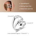 ALEXCRAFT Anillo Mujer Plata 925, Anillos de Abierto Ajustable, Anillo Apilable Hueco, Anillos de Gota de Agua, Grueso, Hipoalergénico, Acero, Anillo Amistad, para,Mujeres, Niñas y Hombres - 3