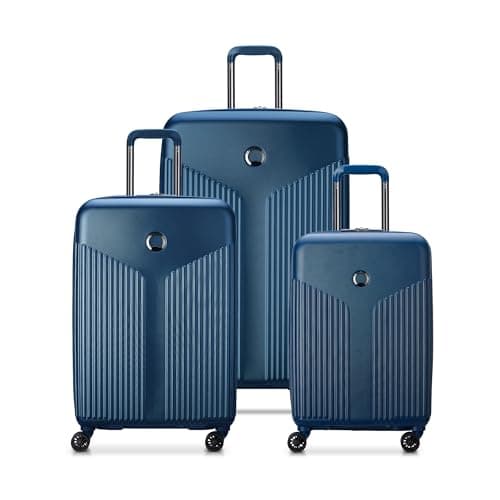 DELSEY Paris Comete 3.0 Hardside Expandable Luggage with Spinner Wheels, Blue, Checked-Large, 28 Inch, Comete 3.0 Hardside Expandable Luggage with Spinner Wheels