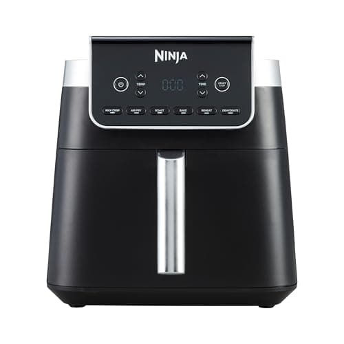 Ninja Friggitrice ad Aria MAX, 6.2L Digitale, 5 in 1, Antiaderente, Cottura Senza Olio, per Arrostire, Cuocere al Forno, Formato Famiglia, Cestello e Piastra Lavabili in Lavastoviglie, Grigio AF180EU