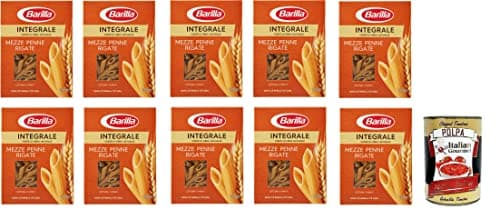10x Barilla Mezze Penne Rigate Whole Wheat (Integrale) Italian Pasta 500 g