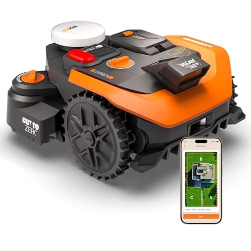 WORX Landroid Vision Cloud WR312E 2WD Mähroboter ohne Begrenzungskabel für 1200 m² (KI-Hinderniserkennung, VSLAM+ RTK Cloud Navigationg, Auto-Mapping, App-Steuerung, Cut-to-Zero)