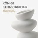 PEUZ Steinturm Vase aus Keramik – Skulpturale Keramikvase mit rauer Steinstruktur, für Trockenblumen, Pampasgras, frische Blumen oder als Dekoobjekt, handgefertigt, matt weiß, ca. 20 cm - 6