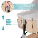 Culla Neonato Pieghevole, fino a 20kg 4 Altezze Regolabili, Culla Co-sleeping con materasso e zanzariera 2 in 1 Lettino Co-sleeping per neonati da 1 a 36 mesi -104*52*100-110 cm-bianco sporco - 7