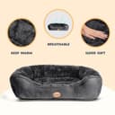 Nobleza Cama Perro Grandes, Cama para Perro Lavable, Cama de Perros Medianos Antideslizantes con Relleno de Fibras Super Suave, Cama para Mascotas Pequeños, Negro, XL, 87 * 77cm - 2