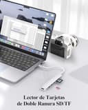 LENTION Hub USB C HDMI 4K@60Hz, PD 100W, Lector de Tarjetas SD/TF, USB 3.0 & 2.0, Adaptador USB C 7 en 1 para MacBook Pro 2026-2016, Nuevo MacBook Neo, Surface, iPhone 17 Plus Pro MAX y Más (Plata) - 3