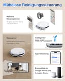 ECOVACS DEEBOT T50 PRO Omni Gen2 Saugroboter mit Wischfunktion, Ausfahrende Seitenbürste und Wischmopp, 21.000 Pa, Auto Zugabe von Reinigungslösung, Moppwäsche mit 75°C heißem Wasser, Ultradünn 81 mm - 8