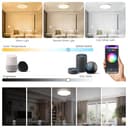 CANMEIJIA LED Ceiling Light, Dimmable 24W RGB Ceiling Lights 3000-6500K with Remote Control, IP44 WiFi Flat Ceiling Light, Supports Alexa and Google for Bedroom, Living Room, Bathroom, White - 3
