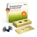 beos 30x Premium Titan Ersatzmesser + Schrauben mit Sicherung - Ersatzklingen für Premiummarken Worx, LandXcape, Zoef Robot, Einhell, Kress – 0,9 mm Blattstärke für langes Rasenmäher Vergnügen - 1