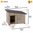 Ferplast ARGO 60 Casetta per Cani in Legno FSC - Tetto Spiovente, Apribile - Trattamento Resina Impermeabile & Anti-UV - Piedi Isolanti - Porta Rifinita - 57,5 x 39 x h 46 cm - 2