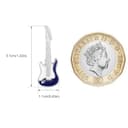 HONEY BEAR 1 Stück Broschen Pins E-Gitarre Musical Musik für Herren/Damen Anzug Hemd, Geschäft Hochzeit Geschenk,Silber Weiß Blau - 4