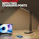 Honeywell LED Desk Lamp Eye Caring - Sunturalux H2 Table Lamp with USB Charging Port, 4 Colour Modes Stepless Dimmable, Auto Timer,Touch Control Foldable Desk Light for Home Office Bedroom Black - 4