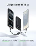 Baseus FC11 Powerbank 45W 20000mAh con 2 Cables USB-C Integrados, Batería Externa de Carga Rápida con Pantalla LED, Mini Power Bank para iPhone 17/16/15/14 Pro MAX, iPad, Samsung, Negro - 2