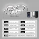 ycwdcz Plafoniera con Ventilatore da Soffitto Compatibile con Alexa, Google Assistant, Anelli Lampadario Led con Ventilatore da Soffitto, Dimmerabile, Motore DC, Ventola Soffitto con Luce - 6