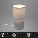 BRILONER - Tischlampe mit Stoffschirm, Kabelschalter, Keramikfuß, Lampe, Nachttischlampe, Tischleuchte, Dekolampe Flur, Bürolampe, Leselampe, Wohnzimmer, Schlafzimmer, 15x28 cm (DxH), Grau - 2