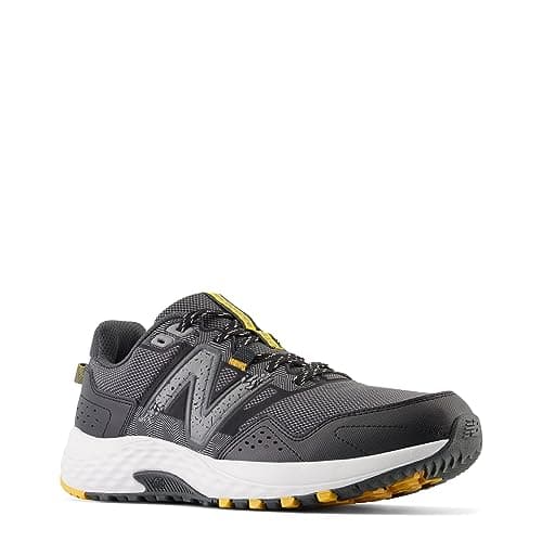 New Balance Men's 410 V8 Trail Running Shoe, Castlerock/Black/Varsity Gold, 9 X-Wide