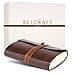 Tivoli Small Recycled Leather Journal / Notebook, Handmade Classic Italian Style, Including Special Box (9x13 cm) Brown - 1
