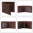 VISOUL Portafoglio Uomo Vera Pelle Portamonete Uomo Slim con Protezione RFID, Portafoglio Bifold da Uomo con 8 Porta Carte di Credito, 2 Scomparti Banconote e 2 Finestre ID (Marrón+Marrón Oscuro) - 3