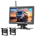 Inefala Digital Inalámbrica Cámara de Visión Trasera Kit con Monitor de 7 Pulgadas HD 1080P y 2 Cámara, Cámara de Marcha Atrás IP68 Impermeable Visión Nocturna 12V-36V para RV Caravana LKW DC - 1