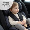 My Babiie MBCS200 360° Spin R129 Baby Car Seat – Top Tether, ISOFIX, Birth to 12yrs (40-150cm), i-Size, ERF, Group 0+/1/2/3, Rotating 360 Swivel - Black Leo - 2