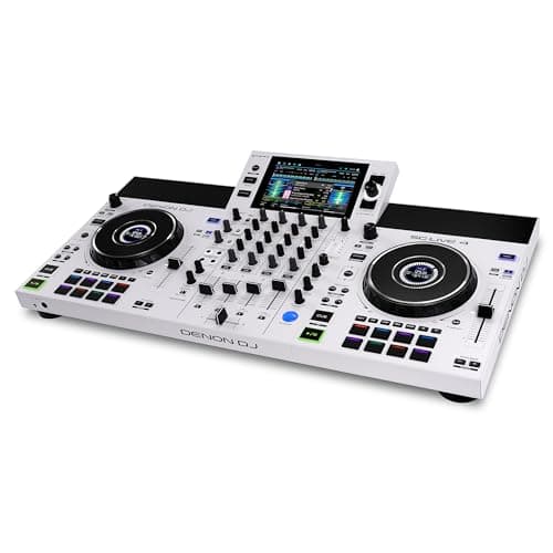 Denon DJ SC LIVE 4 WHITE - Console Indipendente per DJ con Stem su 4 Canali, streaming Wi-Fi, Altoparlanti, compatibile con Serato DJ e Virtual DJ