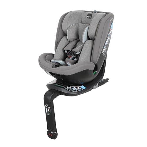 Inglesina Halley Pro, Grey, 360° Rotating Child Seat ISOFIX, from 0 to 12 Years (40-150 cm), Adjustable and Breathable, Approved according to ECE R129/03
