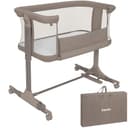 lionelo PARI Culla Co Sleeping Fianco Letto 3 in 1, Regolabile in Altezza 6 Livelli, Materasso T25 2 cm, Ruote con Blocco e Dondolo, Gambe Regolabili per Letto Continentale, Rivestimento Lavabile - 1