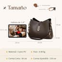 VARLIVOO Bolsos de Mujer Pequeños — Bolso Bandolera Cuero PU con Doble Correa, Elegante Bolsas Mujeres para Trabajo, Viaje y Citas (Marrón) - 6