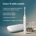 Philips Sonicare DiamondClean 9000 spazzolino elettrico con app, sensore di pressione, 4 modalità, 3 livelli di intensità, bicchiere di ricarica e custodia da viaggio, porta USB, Oro rosa, HX9911/94 - 9