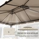 Outsunny Techo de Repuesto para Cenador, 4x3 m, Cubierta de Repuesto con Doble Techo, 8 Orificios de Drenaje, Solo Toldo de Recambio para Pabellón Gazebo, Beige - 3