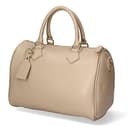 Chicca Borse Borsa donna bauletto a mano 30x23x18cm vera pelle dollaro artigianale - Beige - 5