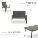 tectake® set salotto da giardino 4 pezzi, set giardino esterno con 2 poltrone, 1 divano 2 posti, tavolino, piano in vetro, textilene traspirante e idrorepellente, struttura in acciaio - Antracite - 3