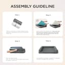 BEDSURE orthopädisches Hundebett Grosse Hunde - 89x64x18cm wasserdichtes Hundesofa mit Memory-Schaum & Eierkarton-Schaum, waschbarer und Abnehmbarer Cordbezug Hundecouch, grau - 7