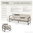 tectake® Conjunto Jardín Exterior de Acero, Sillones Terraza con Acolchado Grueso, Sillas Jardín con Pies Ajustables, Muebles Jardín Exterior, Fundas Repelentes al Agua, Sofás para Jardín - 5 plazas - 2