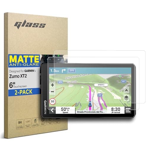 INNOSURE [2er-PACK] Gehärtetes Glas-Bildschirmschutzfolie für Garmin Zumo XT2, Zauts MO XT2 GPS 6-Zoll | Handschuh- & Case-freundlich, Anti-Blendung (matt)