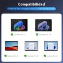 MoKo Teclado Español con Portalápices (No Carga) Solo para Microsoft Surface Pro 11/ Pro 10/ Pro 9/ Pro 8/ Pro X, Solo para conexión Bluetooth, QWERTY Teclado Type Cover Inalámbrico Delgado, Gris - 2