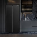 Fridgemaster MS83430EB Freestanding Slim American Side by side Door Fridge Freezer 441L, Total No Frost, Inverter compressor, Black, 83.2x178.0cm, Energy Rating E - 17